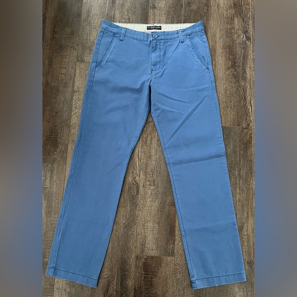 US Polo Assn Logo Slim Straight Flat Chino Classic Pant Men’s 34/32 Blue - Picture 1 of 6